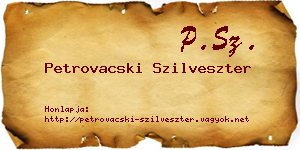 Petrovacski Szilveszter névjegykártya